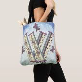 bloemig Monogram W Tote Bag (Dichtbij)
