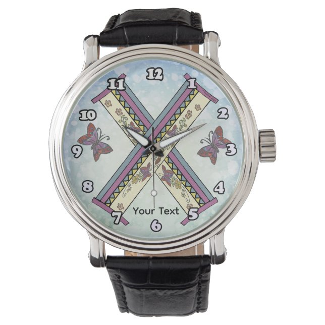 bloemig Monogram X Horloge (Voorkant)