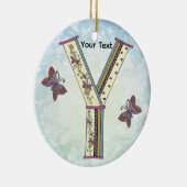 bloemig Monogram Y Keramisch Ornament (Rechts)