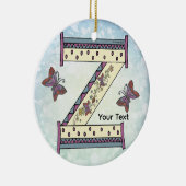 bloemig Monogram Z Keramisch Ornament (Rechts)