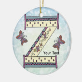 bloemig Monogram Z Keramisch Ornament (Links)