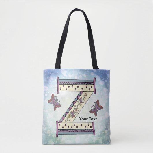 bloemig Monogram Z Tote Bag (Voorkant)