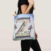 bloemig Monogram Z Tote Bag (Dichtbij)