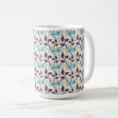 Bloemig Naadloos Patroon | Vintage Stijl Koffiemok (Voorkant rechts)
