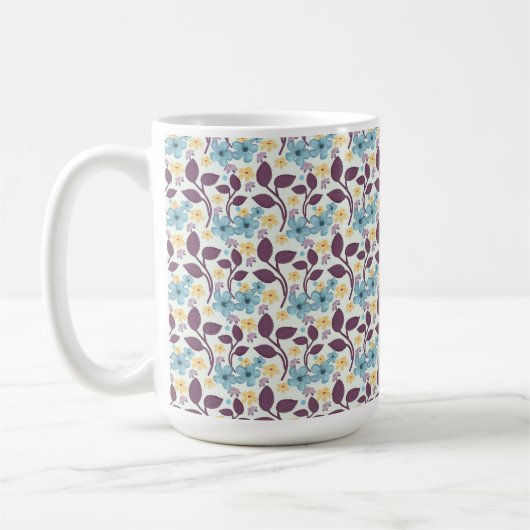 Bloemig Naadloos Patroon | Vintage Stijl Koffiemok (Links)