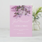 Bloemig, Net Getrouwd Huwelijksaankondiging Kaart (Staand voorkant)