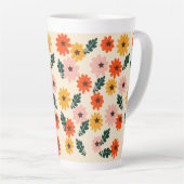 Bloemig ontwerp  latte mok (Rechterhoek)