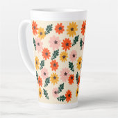 Bloemig ontwerp  latte mok (Linkerhoek)