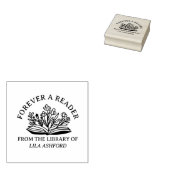 Bloemig open boek uit de bibliotheek van ex-libris rubberstempel (Gestempeld)