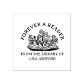 Bloemig open boek uit de bibliotheek van ex-libris rubberstempel (Afrduk)