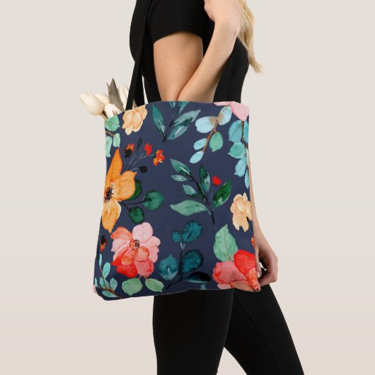 Bloemig oppervlaktestructuur - Mode decoratieve le Tote Bag (Dichtbij)