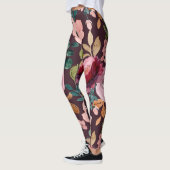 Bloemig oppervlaktestructuur - Mode waterverf kleu Leggings (Links)