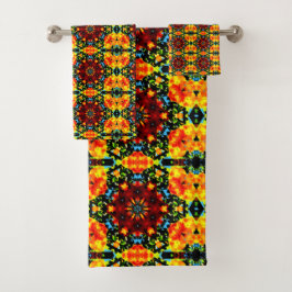 Bloemig Oranje Bad Handdoek
