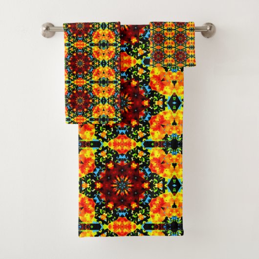 Bloemig Oranje Bad Handdoek (Insitu)