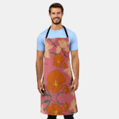 bloemig oranje en roze schort (Gedragen)