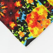 Bloemig Oranje Fleece Deken (Hoek)