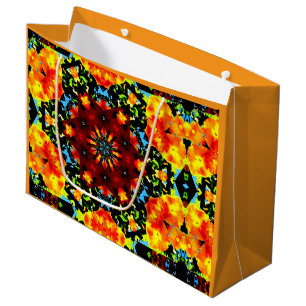Bloemig Oranje Groot Cadeauzakje