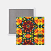 Bloemig Oranje Magneet (Voorkant / Achterkant)