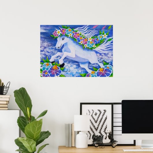 Bloemig Paard Poster (Thuiskantoor)