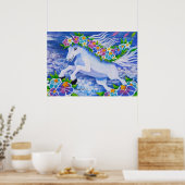 Bloemig Paard Poster (Keuken)