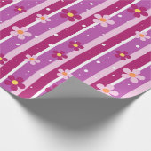 Bloemig paars inpakpapier (Hoek)