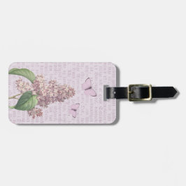  bloemig paarse lila bloem bagagelabel