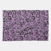 BLOEMIG / PAARSE & ZWARTE KEUKEN HANDDOEK! THEEDOEK (Horizontaal)