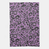 BLOEMIG / PAARSE & ZWARTE KEUKEN HANDDOEK! THEEDOEK (Verticaal)