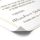 Bloemig Pampa Gras Mimosa Bar Bruidsfeest Teken Poster (Hoek)