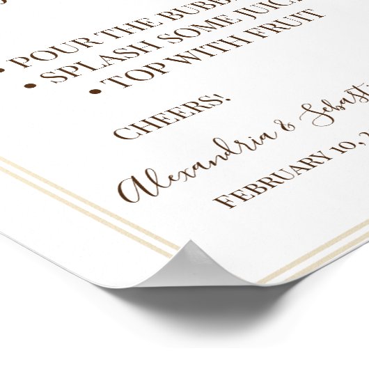 Bloemig Pampa Gras Mimosa Bar Bruidsfeest Teken Poster (Hoek)