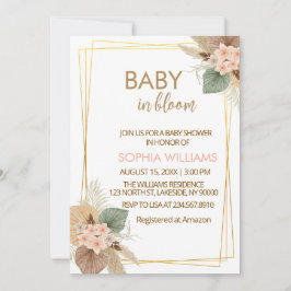 Bloemig Pampagras Baby In Bloom Baby Shower Uitnod Kaart