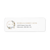 Bloemig Pampas Gras Bruiloft Boho Monogram Etiket (Voorkant)