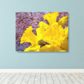 Bloemig paneel canvas kunst Gele Narcissen Bloesem (Insitu (Houten vloer))