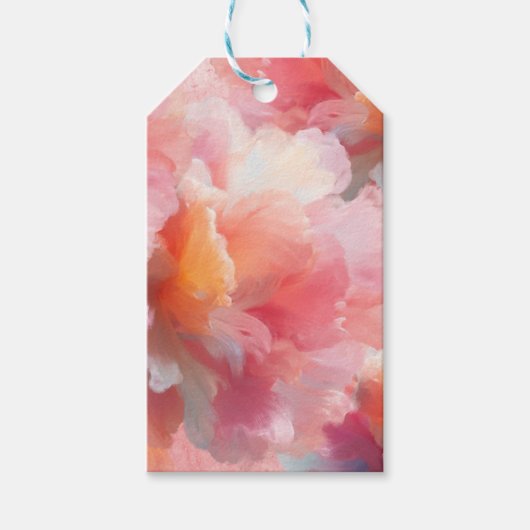 Bloemig papieren bord cadeaulabel (Voorkant)