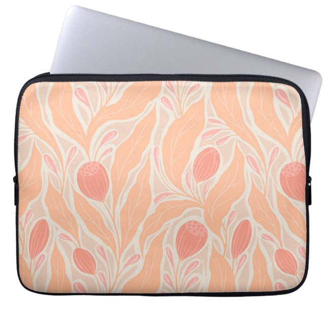 Bloemig patroon laptop sleeve (Voorkant)