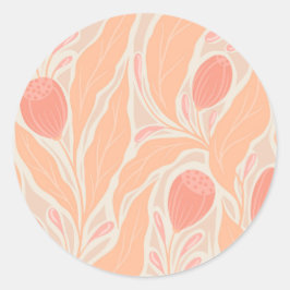 Bloemig patroon ronde sticker