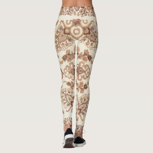  bloemig Perzisch tapijtpatroon Leggings (Achterkant)