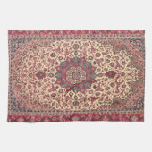  bloemig Perzisch tapijtpatroon Theedoek (Horizontaal)