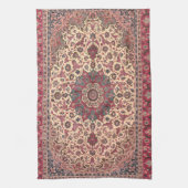  bloemig Perzisch tapijtpatroon Theedoek (Verticaal)