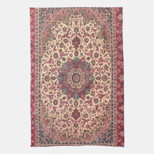  bloemig Perzisch tapijtpatroon Theedoek (Verticaal)