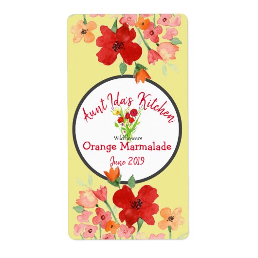 Bloemig productlabel etiket (Voorkant)