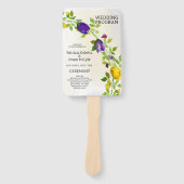 Bloemig rechthoekig huwelijksprogramma handwaaier (Voorkant)