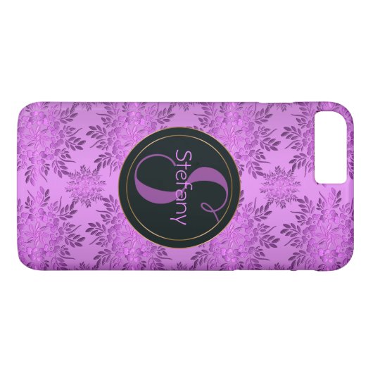 bloemig retro patroon. monogram. Case-Mate iPhone case (Achterkant (Horizontaal))