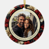  bloemig rond keramisch kerstornament ornament (Voorkant)