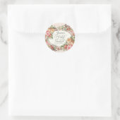  bloemig Roos Elegant Vrijgezellenfeest Blush Ronde Sticker (Tas)