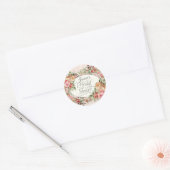  bloemig Roos Elegant Vrijgezellenfeest Blush Ronde Sticker (Envelop)