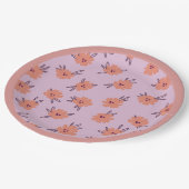 Bloemig Roze Bloemen Herhalend Patroon Schattig Me Papieren Bordje (Gekanteld)