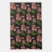 bloemig roze en zwart theedoek (Verticaal)