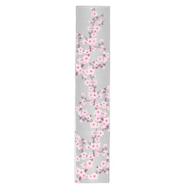 Bloemig roze grijs kersenbloesem medium tafelloper