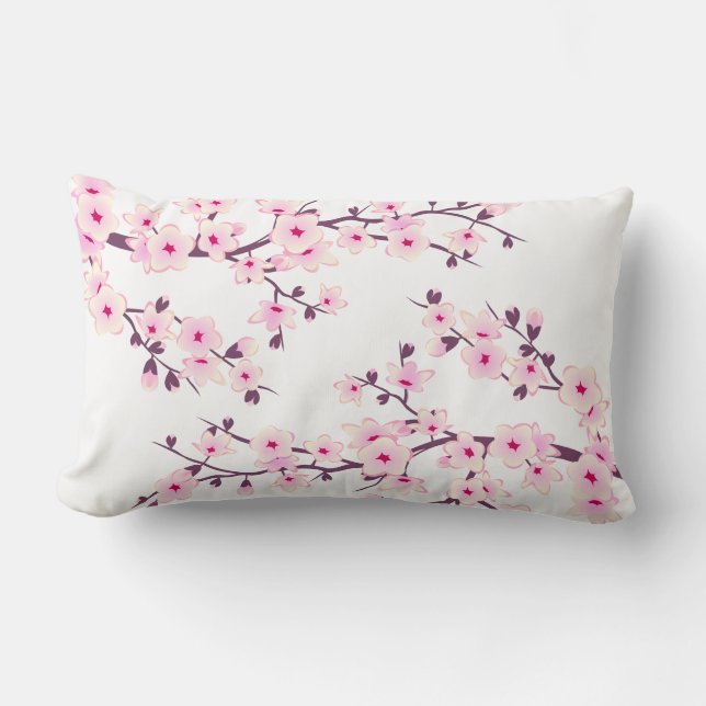 Bloemig Roze Kersenbloesem (Sakura) Kussen (Voorkant)
